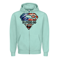 Seafoam American Superdad Zipper Hoodie - LillyAllenDesigns