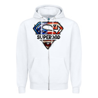 White American Superdad Zipper Hoodie - LillyAllenDesigns
