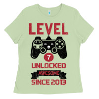 Matcha Kids Level 7 Unlocked Awesome Since 2013 Ladies Tee - Bettercallsaul