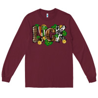 Burgundy Western luck St. Patrick's Day Long Sleeve Tee - CowGirlArtShop
