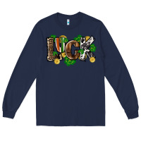 Navy Western luck St. Patrick's Day Long Sleeve Tee - CowGirlArtShop