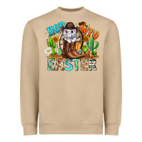 Mushroom Hop Into Easter Bunny Western Heavyweight Sweatshirt - CowhideDigitalArt