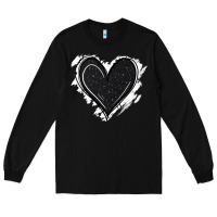Black black glitter heart Long Sleeve Tee - Jasminsmagicworld