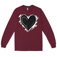 Burgundy black glitter heart Long Sleeve Tee - Jasminsmagicworld