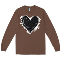 Chestnut black glitter heart Long Sleeve Tee - Jasminsmagicworld