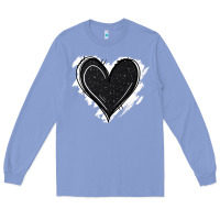 Colony Blue black glitter heart Long Sleeve Tee - Jasminsmagicworld