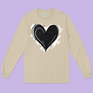 Black Glitter Heart Long Sleeve Tee Designed By Jasminsmagicworld