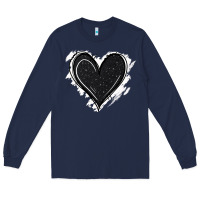 Navy black glitter heart Long Sleeve Tee - Jasminsmagicworld