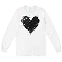 White black glitter heart Long Sleeve Tee - Jasminsmagicworld