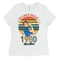 Vintage 1980 Original Parts Women 40th Birthday Ladies Tee | Teevron