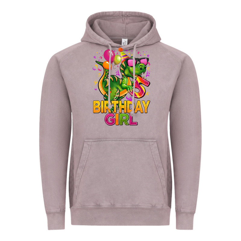5 Rd Birthday Girl T Rex Pink Vintage Hoodie by CowGirlArtShop | Teevron