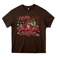 Chocolate Brown merrycamperchristmas Heavy Core Tee - SublimationCraftShop