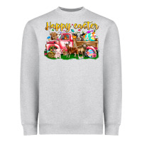 Heather Grey Happy Easter Animal Car Heavyweight Sweatshirt - CowhideDigitalArt