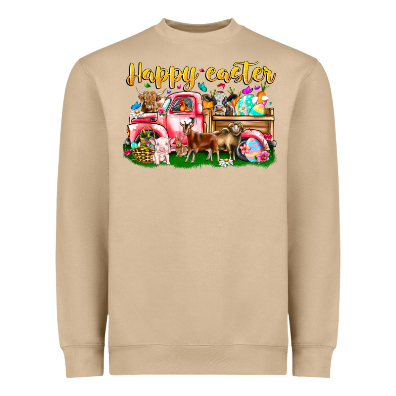 Happy Easter Animal Car Heavyweight Sweatshirt by CowhideDigitalArt | Teevron