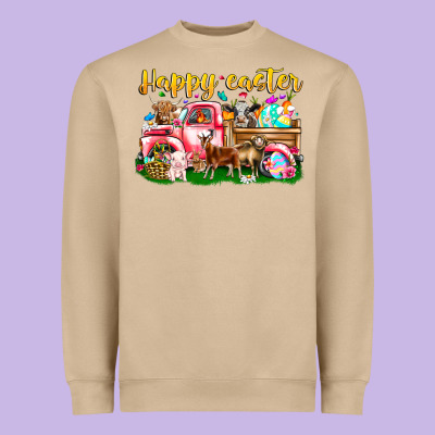 Happy Easter Animal Car Heavyweight Sweatshirt Designed By Cowhidedigitalart