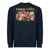 Navy Happy Easter Animal Car Heavyweight Sweatshirt - CowhideDigitalArt