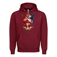 Burgundy wonder woman movie arms crossed t shirt Zipper Hoodie - InspiraDesign