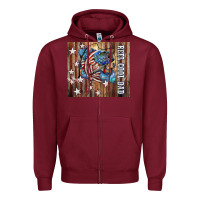 Burgundy Western Reel Cool Dad American Zipper Hoodie - LillyAllenDesigns