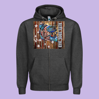 Western Reel Cool Dad American Zipper Hoodie Designed By Lillyallendesigns