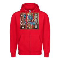Red Western Reel Cool Dad American Zipper Hoodie - LillyAllenDesigns