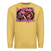 Antique Gold in october we wear pink with football Premium Sweatshirt - BarkalooDesign