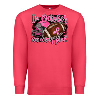 Cardinal in october we wear pink with football Premium Sweatshirt - BarkalooDesign