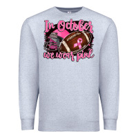 Heather Grey in october we wear pink with football Premium Sweatshirt - BarkalooDesign