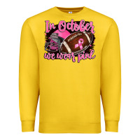Lemon in october we wear pink with football Premium Sweatshirt - BarkalooDesign