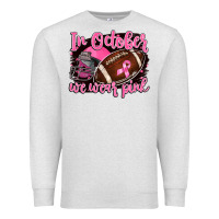 Oatmeal Heather in october we wear pink with football Premium Sweatshirt - BarkalooDesign