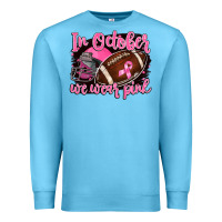 Ocean Blue in october we wear pink with football Premium Sweatshirt - BarkalooDesign