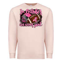 Pale Pink in october we wear pink with football Premium Sweatshirt - BarkalooDesign