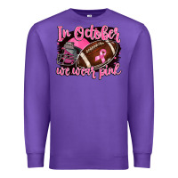 Purple in october we wear pink with football Premium Sweatshirt - BarkalooDesign