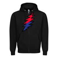 Black Lazy Lightning Bolt Zipper Hoodie - InspiraDesign