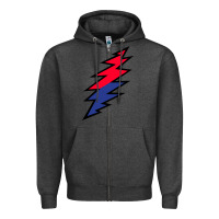 Charcoal Heather Lazy Lightning Bolt Zipper Hoodie - InspiraDesign
