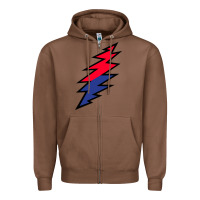 Chestnut Lazy Lightning Bolt Zipper Hoodie - InspiraDesign