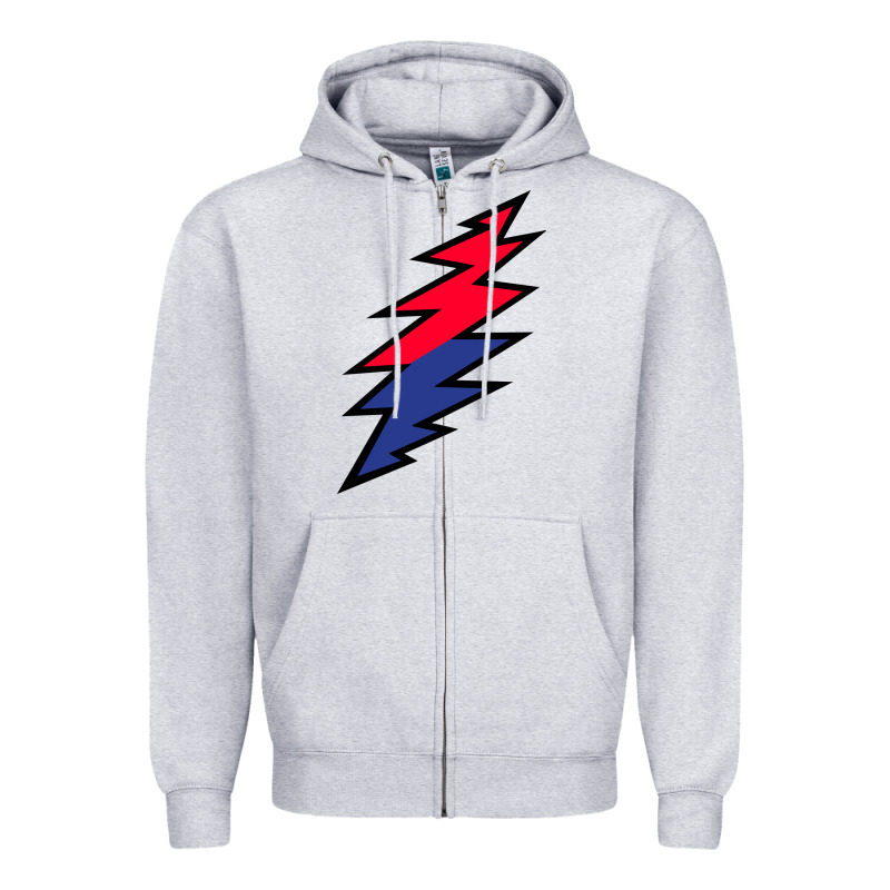 Lazy Lightning Bolt Zipper Hoodie by InspiraDesign | Teevron