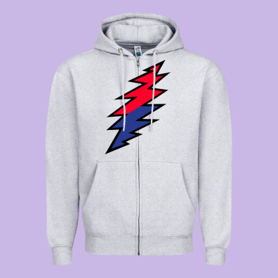 Lazy Lightning Bolt Zipper Hoodie Designed By Inspiradesign