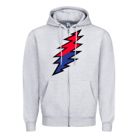 Heather Grey Lazy Lightning Bolt Zipper Hoodie - InspiraDesign