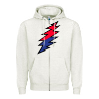 Oatmeal Heather Lazy Lightning Bolt Zipper Hoodie - InspiraDesign