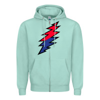 Seafoam Lazy Lightning Bolt Zipper Hoodie - InspiraDesign