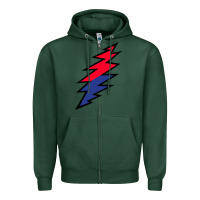 Sports Green Lazy Lightning Bolt Zipper Hoodie - InspiraDesign