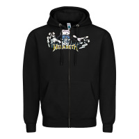 Black Megadeath caught Zipper Hoodie - InspiraDesign