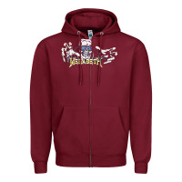 Burgundy Megadeath caught Zipper Hoodie - InspiraDesign
