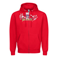 Red Megadeath caught Zipper Hoodie - InspiraDesign