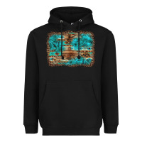 Black western turquoise stone aztec tiger pattern background Heavyweight Hoodie - Artiststas