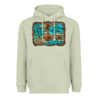 Matcha western turquoise stone aztec tiger pattern background Heavyweight Hoodie - Artiststas