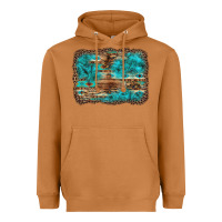 Western Turquoise Stone Aztec Tiger Pattern Background Heavyweight Hoodie | Teevron