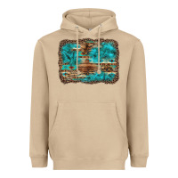 Mushroom western turquoise stone aztec tiger pattern background Heavyweight Hoodie - Artiststas
