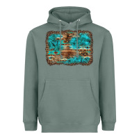Sage western turquoise stone aztec tiger pattern background Heavyweight Hoodie - Artiststas