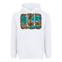 White western turquoise stone aztec tiger pattern background Heavyweight Hoodie - Artiststas